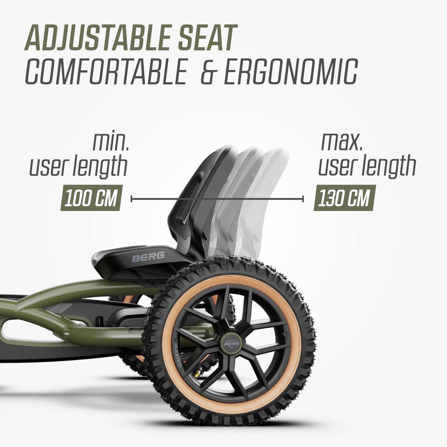 BERG Buddy Trail Green + Handbrake Gokart