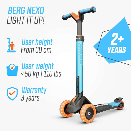 BERG Nexo Foldable Lights Magnet-deck Blue Løbehjul
