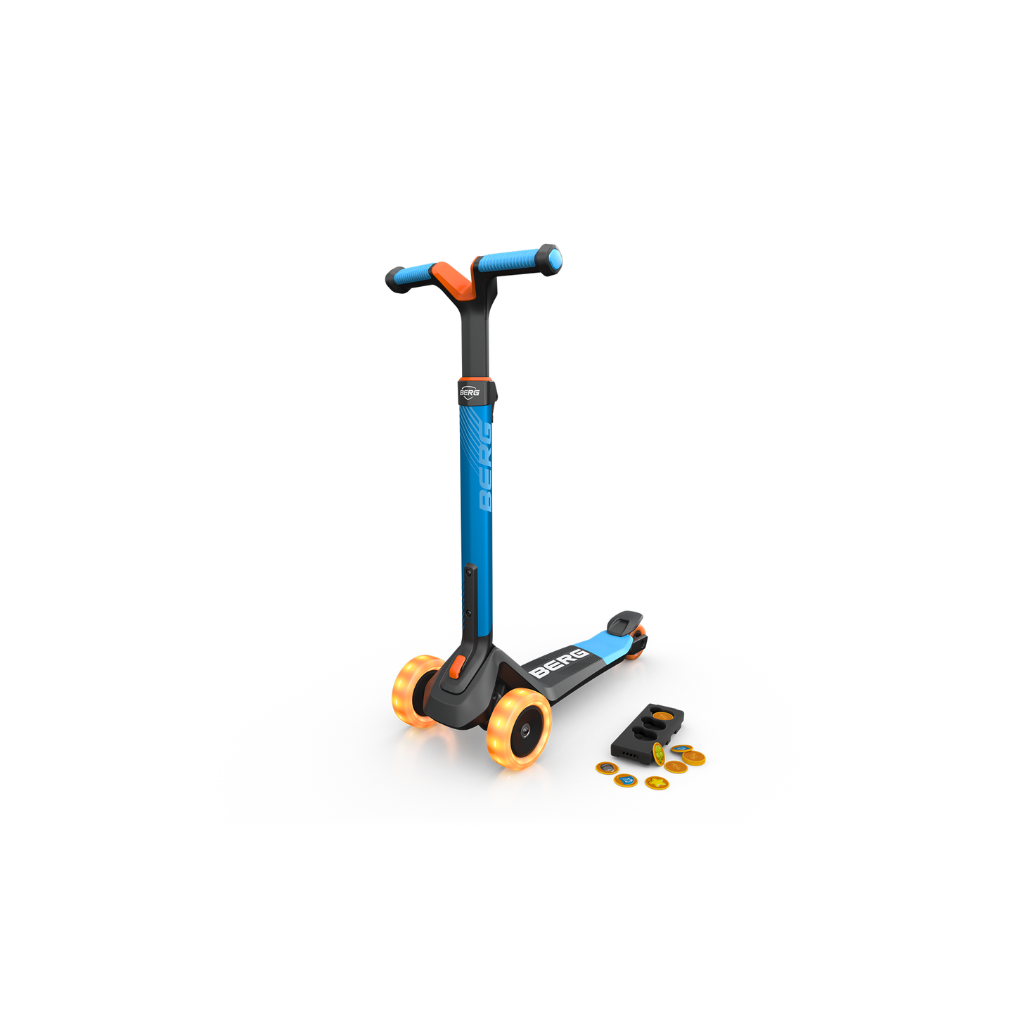 BERG Nexo Foldable Lights Magnet-deck Blue Løbehjul