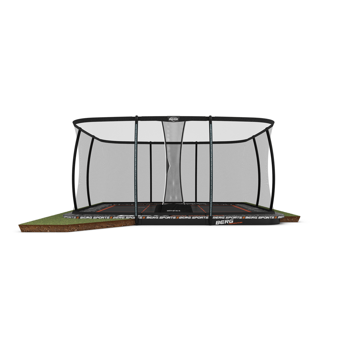 BERG SPORTS Ultim Pro Bouncer FlatGround 5x5 Trampolin + Safety Net XL
