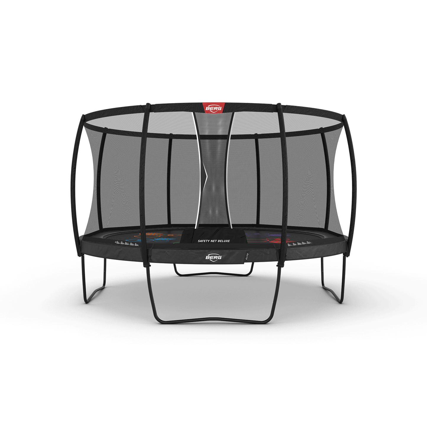 BERG Elite Regular 430 Grå Levels Trampolin + Safety Net Deluxe