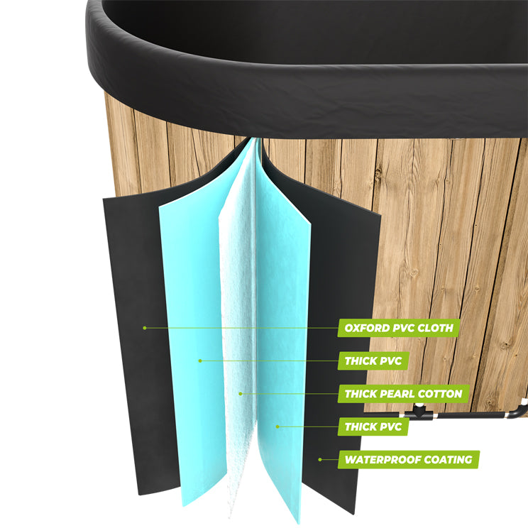 VirtuFit Oval Isbad - 500 liter Wood Look