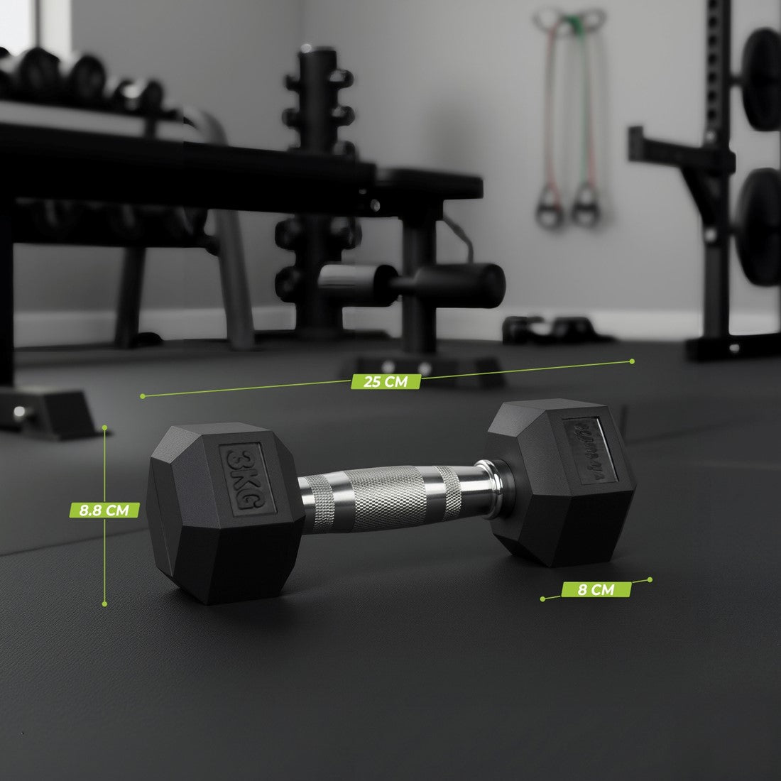 VirtuFit Hex Håndvægt 3 kg
