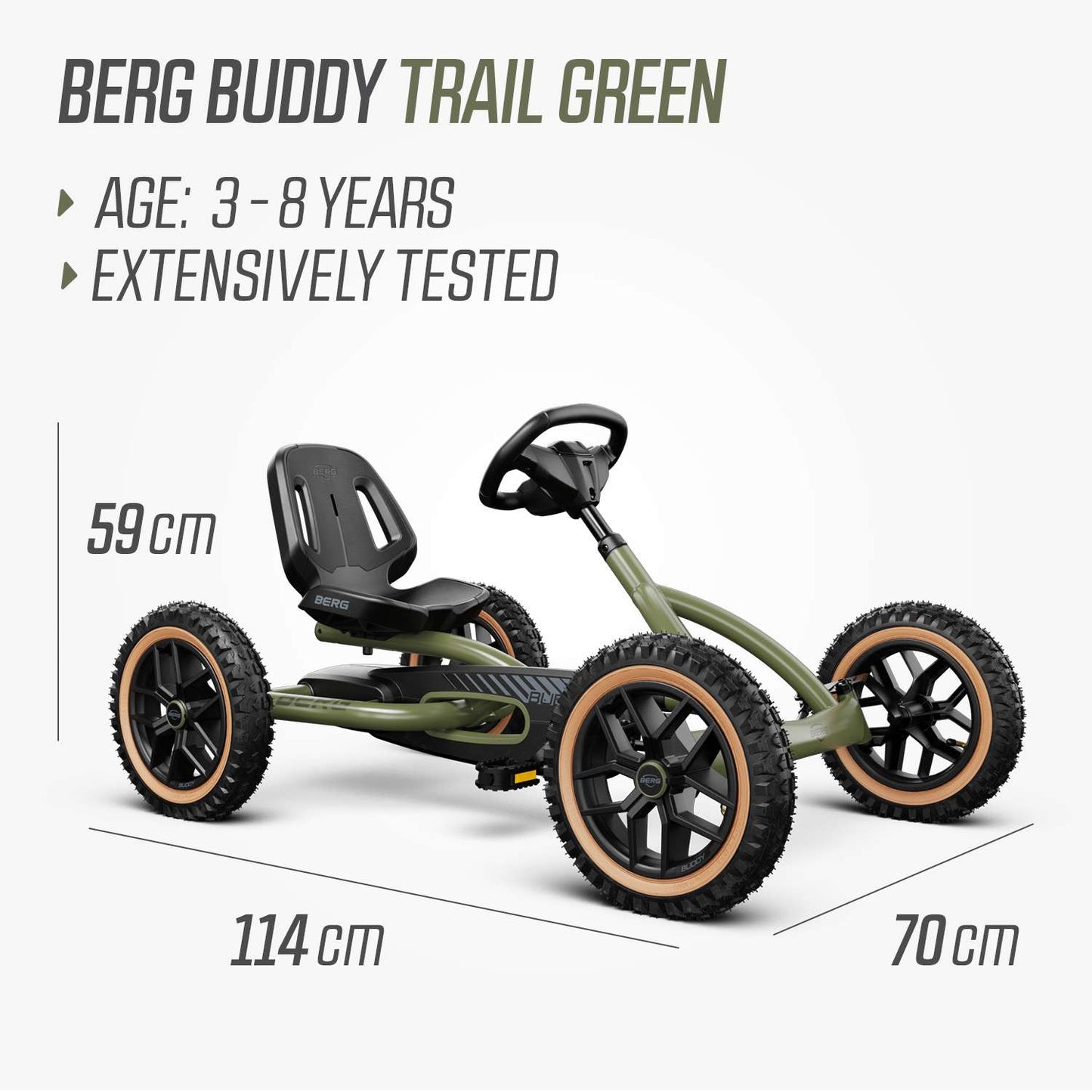 BERG Buddy Trail Green + Handbrake Gokart