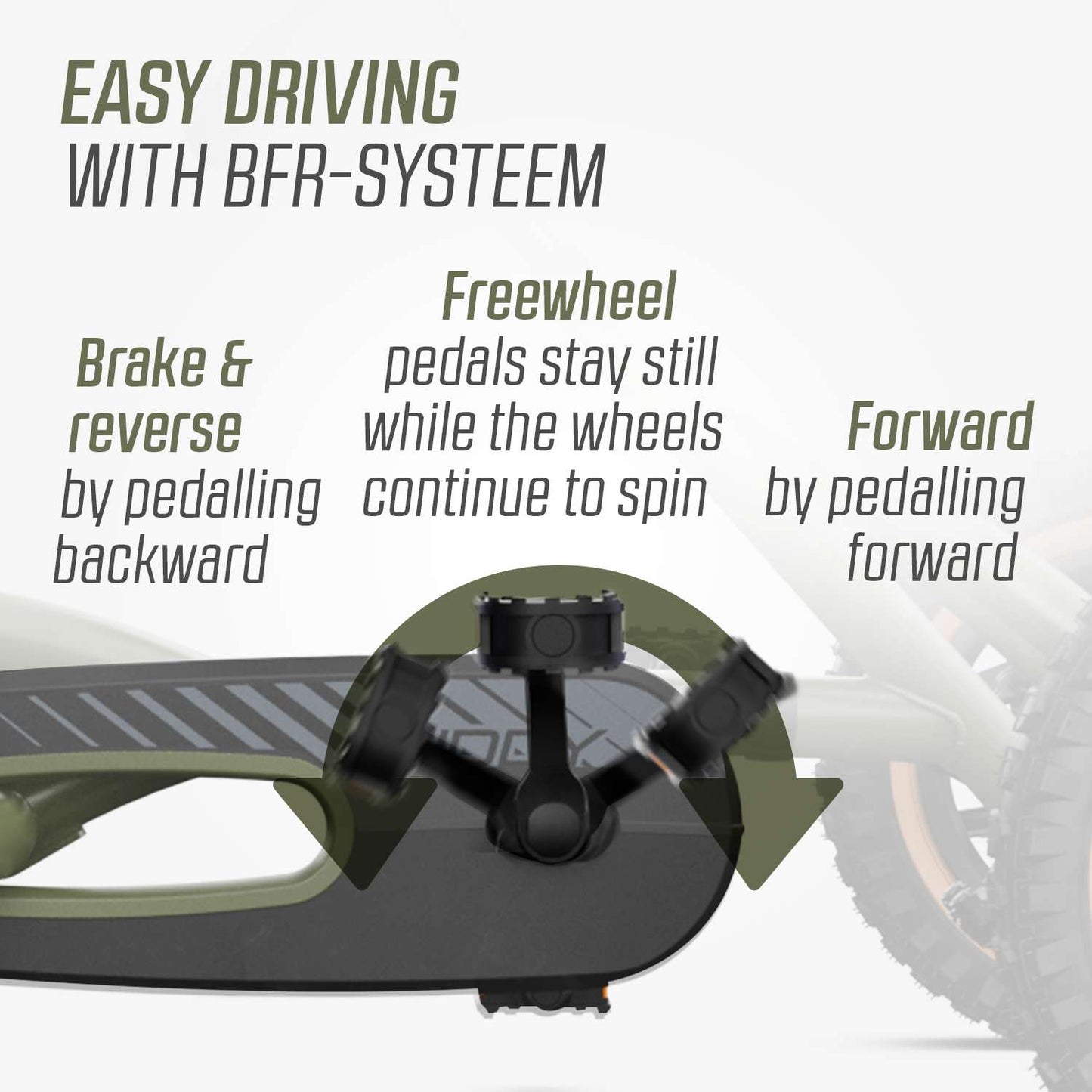 BERG Buddy Trail Green + Handbrake Gokart
