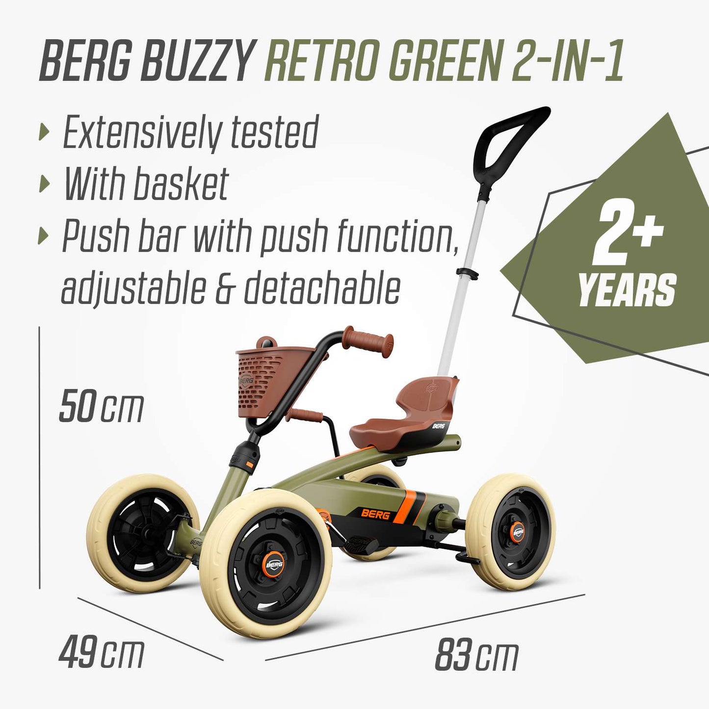BERG Buzzy Retro 2-in-1 Green Gokart