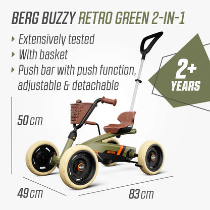 BERG Buzzy Retro 2-in-1 Green Gokart