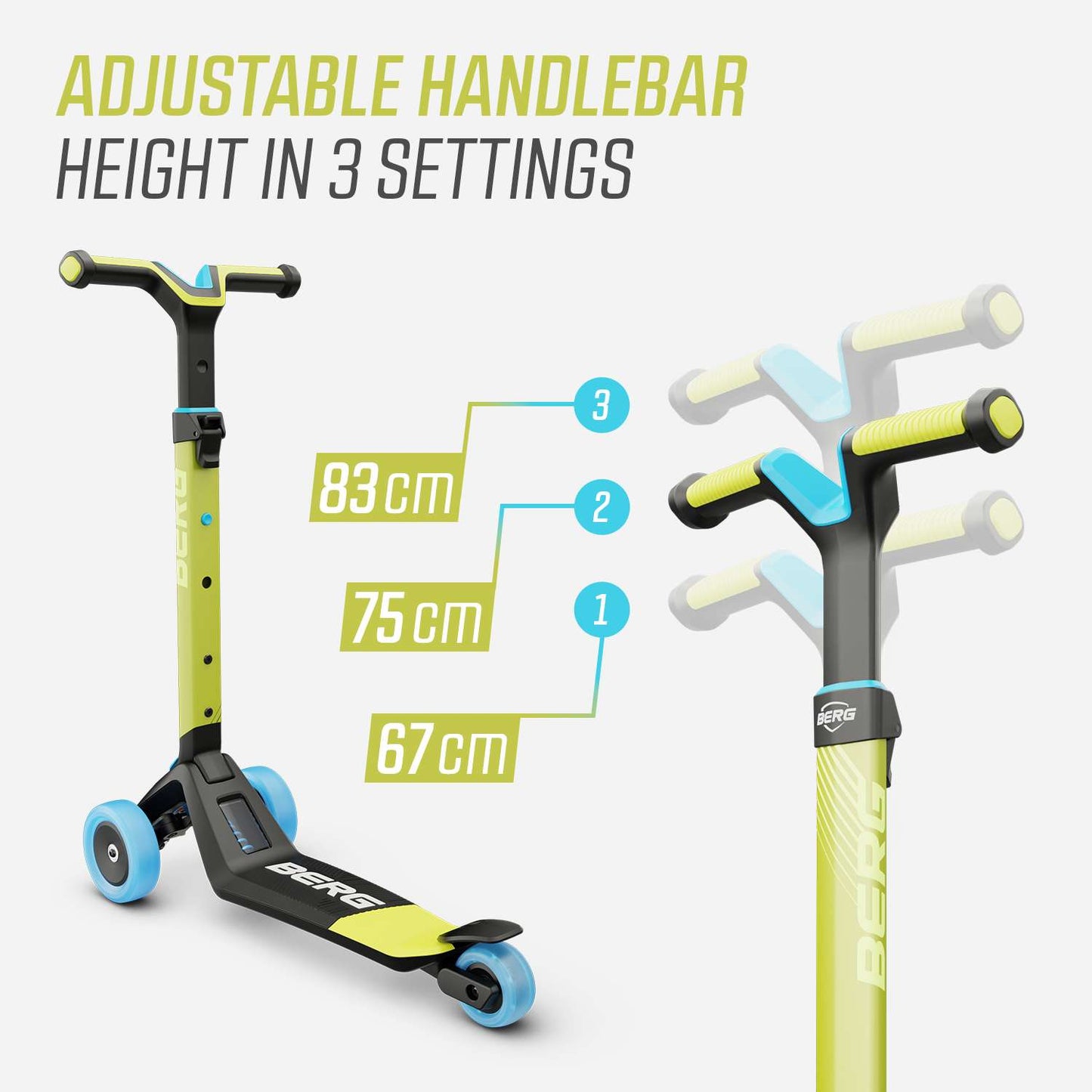 BERG Nexo Foldable Lime Løbehjul