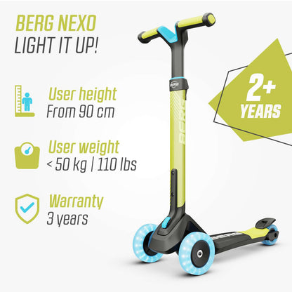 BERG Nexo Foldable Lights LED-deck Lime Løbehjul