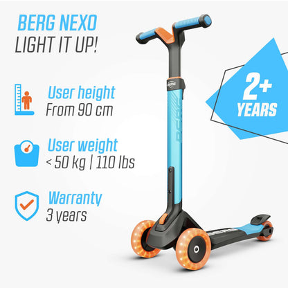 BERG Nexo Foldable Lights LED-deck Blue Løbehjul