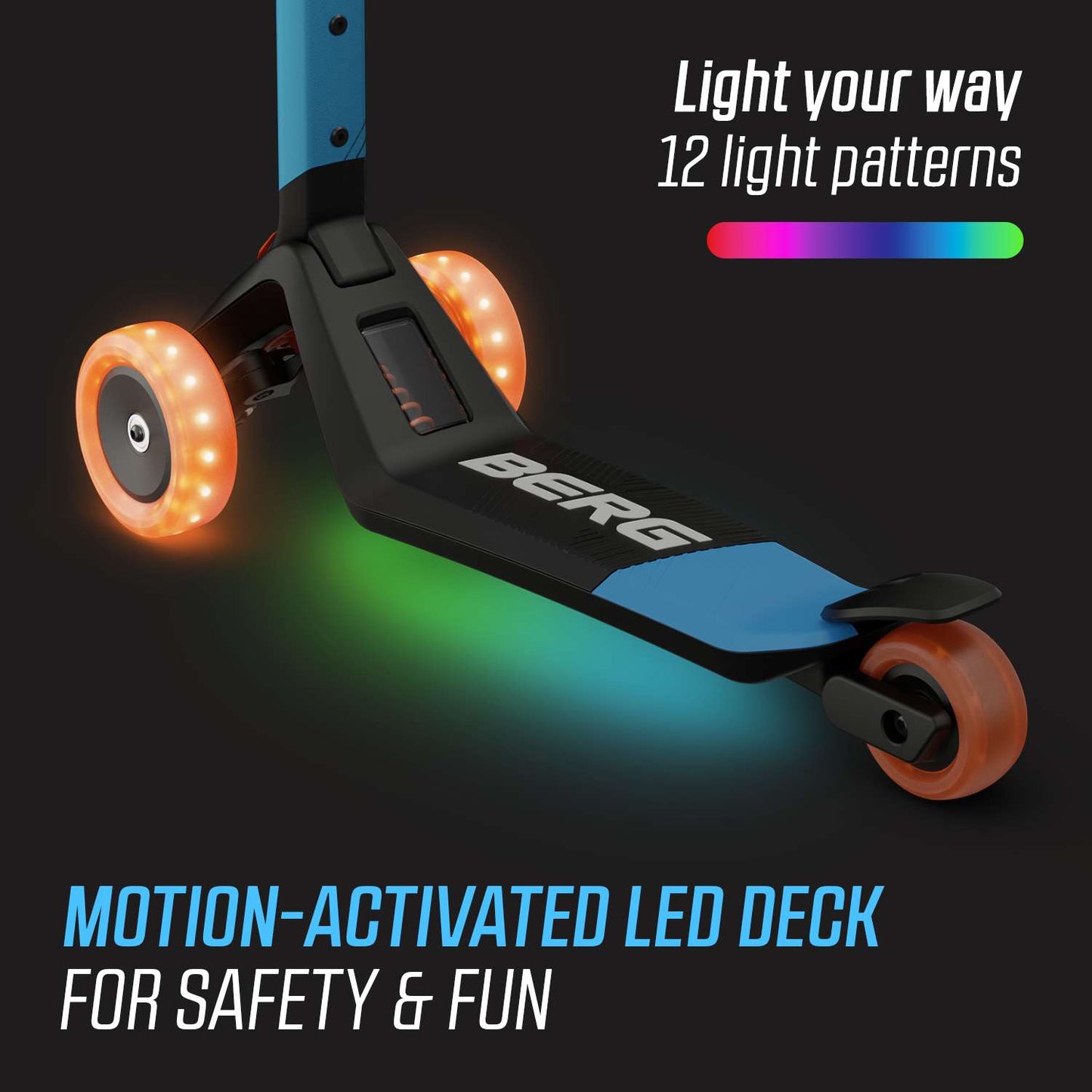 BERG Nexo Foldable Lights LED-deck Blue Løbehjul