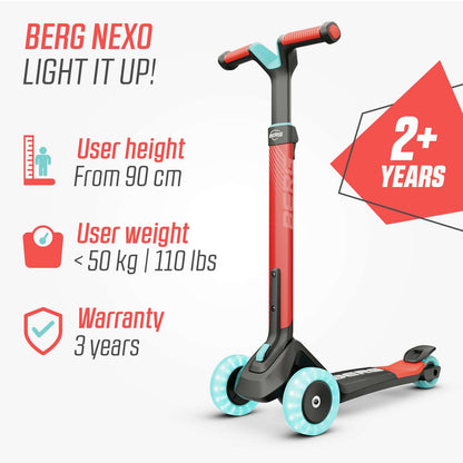 BERG Nexo Foldable Lights LED-deck Red Løbehjul