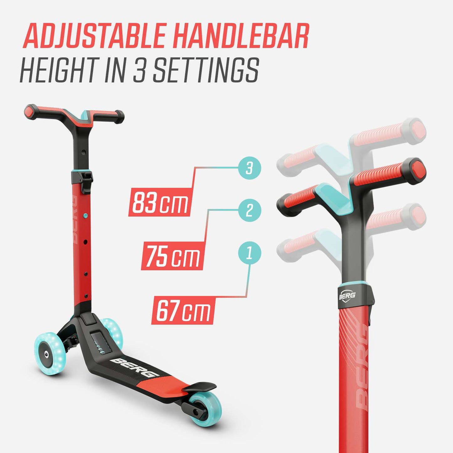 BERG Nexo Foldable Lights LED-deck Red Løbehjul