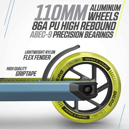 BERG Proxus X1 Blue/Lime Løbehjul
