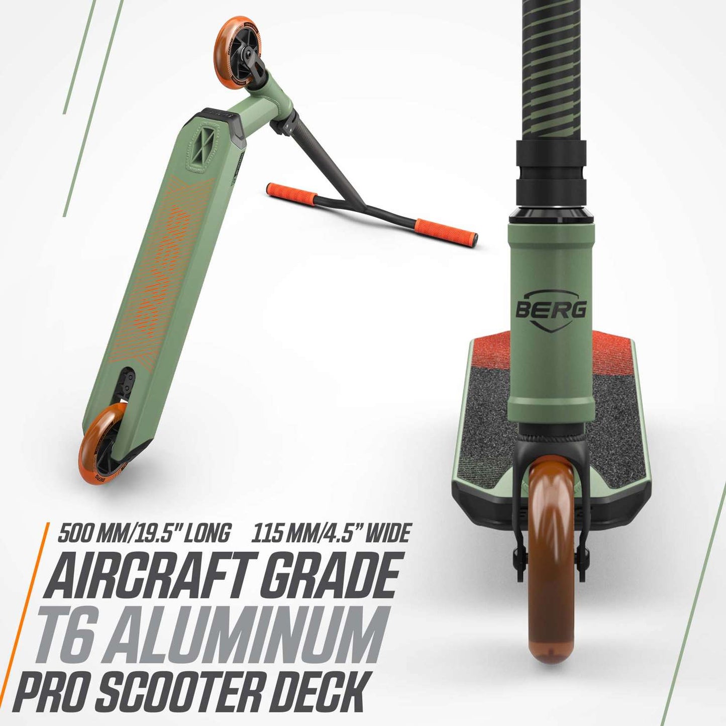 BERG Proxus X1 Green/Orange Løbehjul