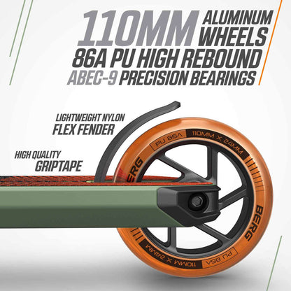 BERG Proxus X1 Green/Orange Løbehjul