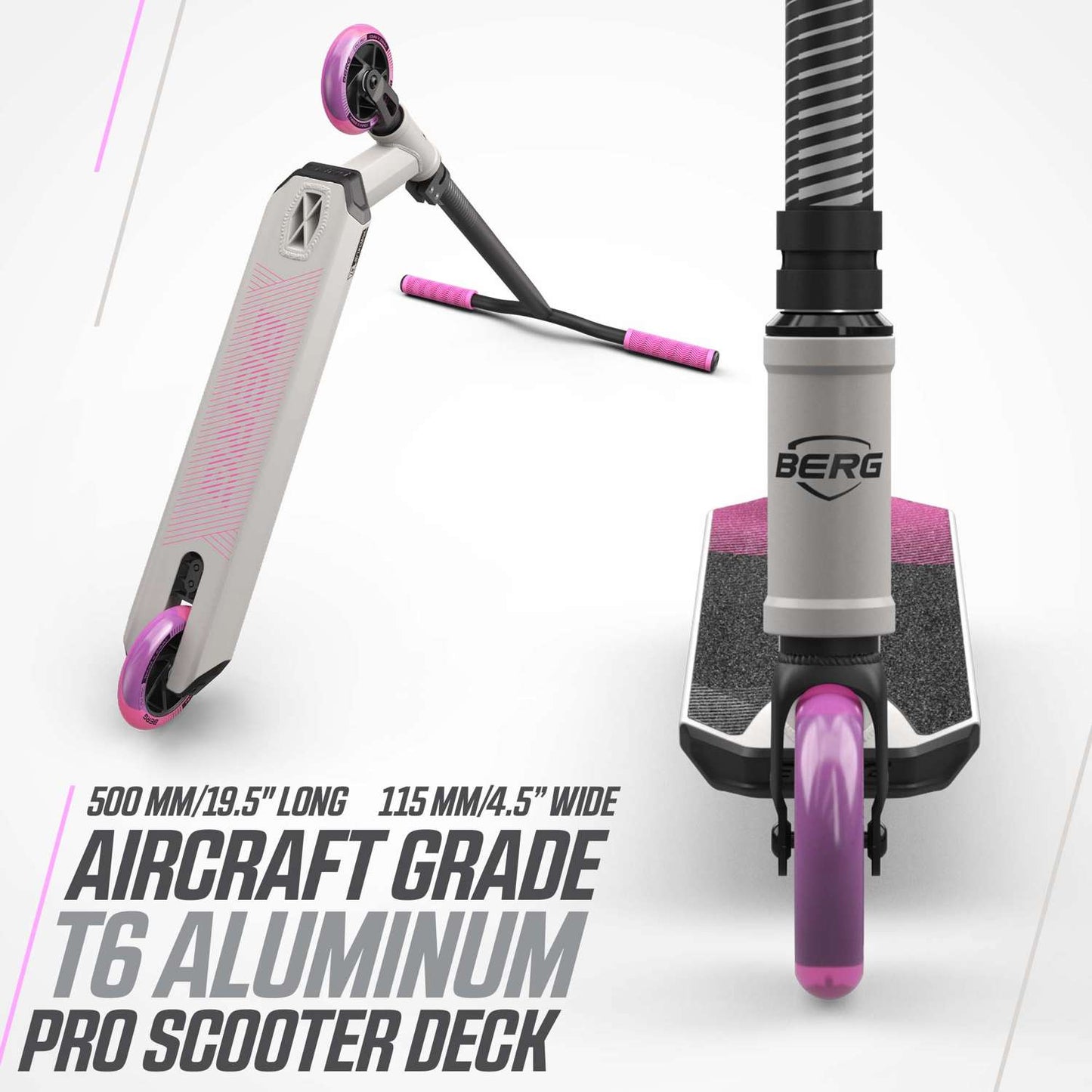 BERG Proxus X1 Grey/Pink Løbehjul