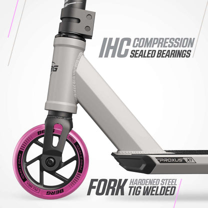BERG Proxus X1 Grey/Pink Løbehjul