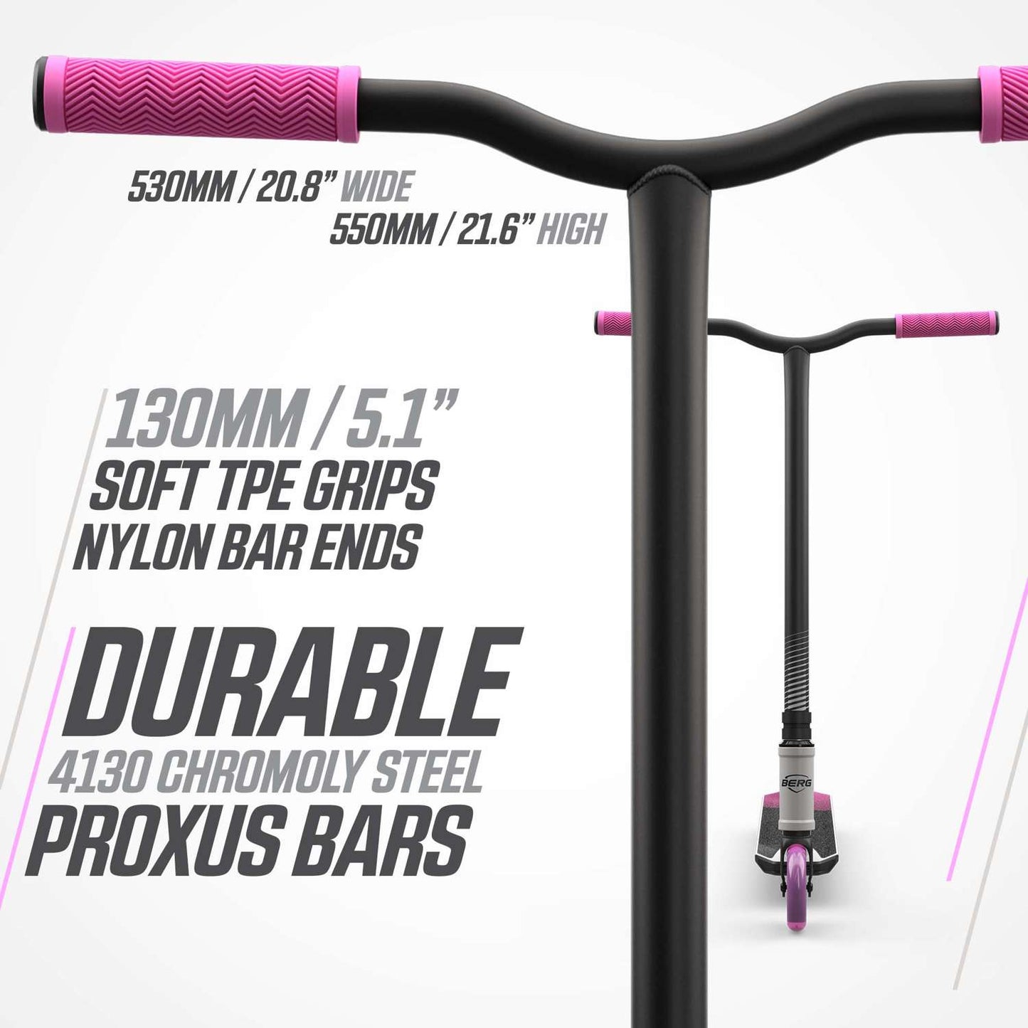 BERG Proxus X1 Grey/Pink Løbehjul
