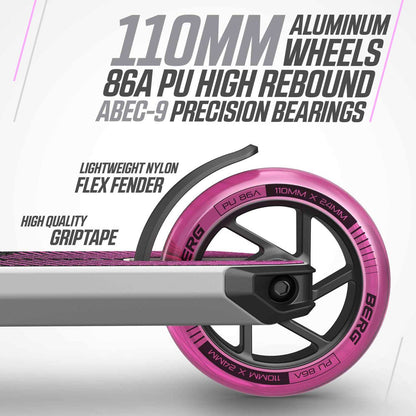 BERG Proxus X1 Grey/Pink Løbehjul
