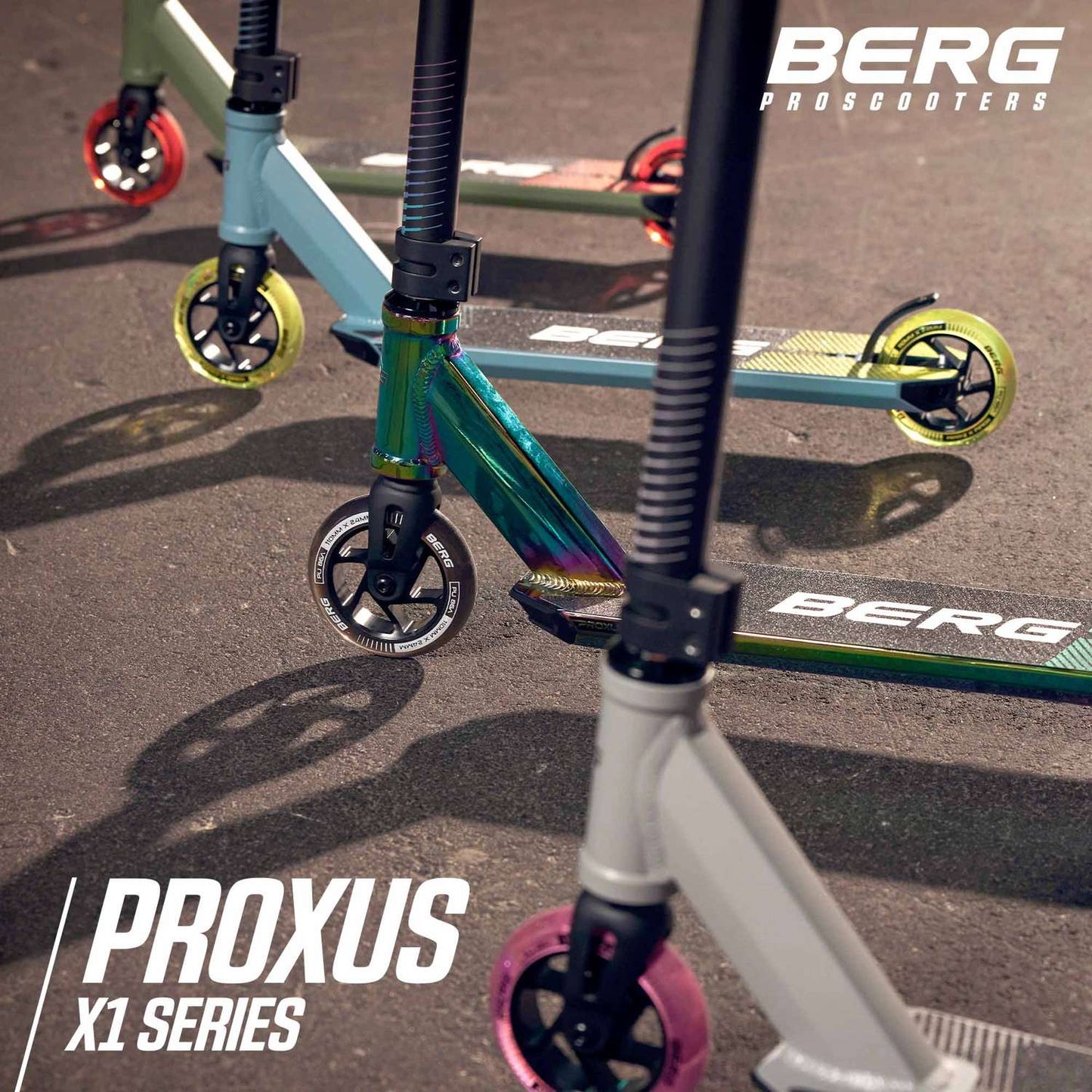 BERG Proxus X1 Neochrome/Black Løbehjul