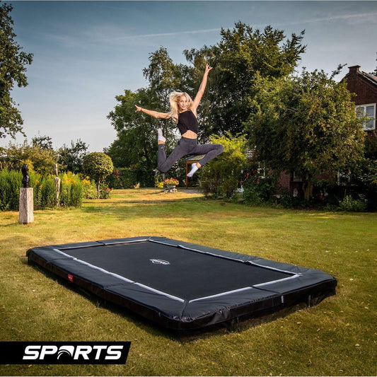 BERG Ultim Favorit InGround 410 Grå Trampolin + Safety Net Comfort