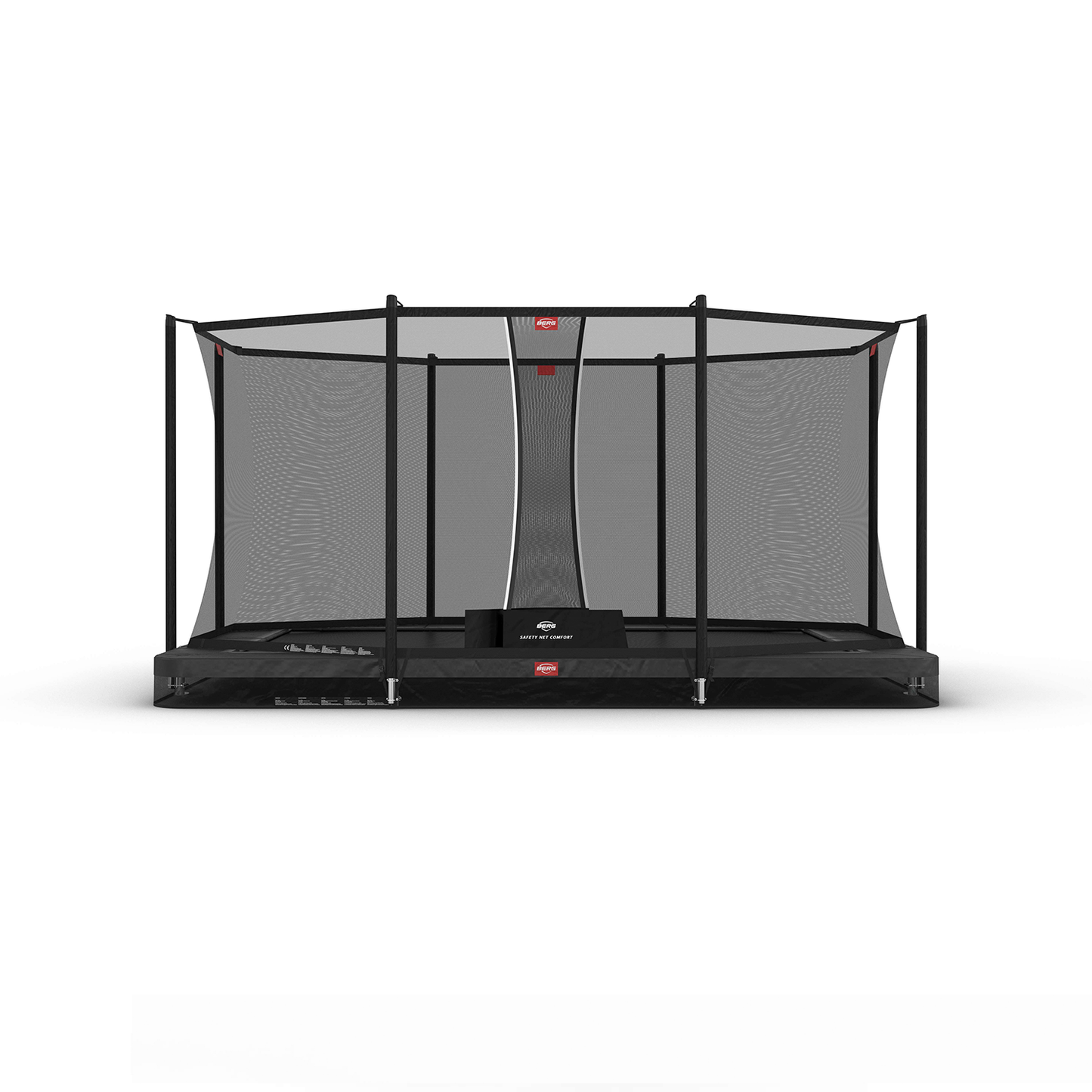 BERG Ultim Favorit InGround 410 Grå Trampolin + Safety Net Comfort