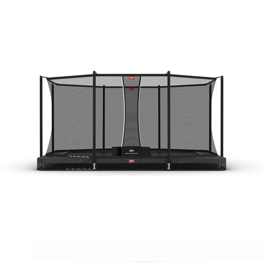 BERG Ultim Favorit InGround 410 Grå Trampolin + Safety Net Comfort