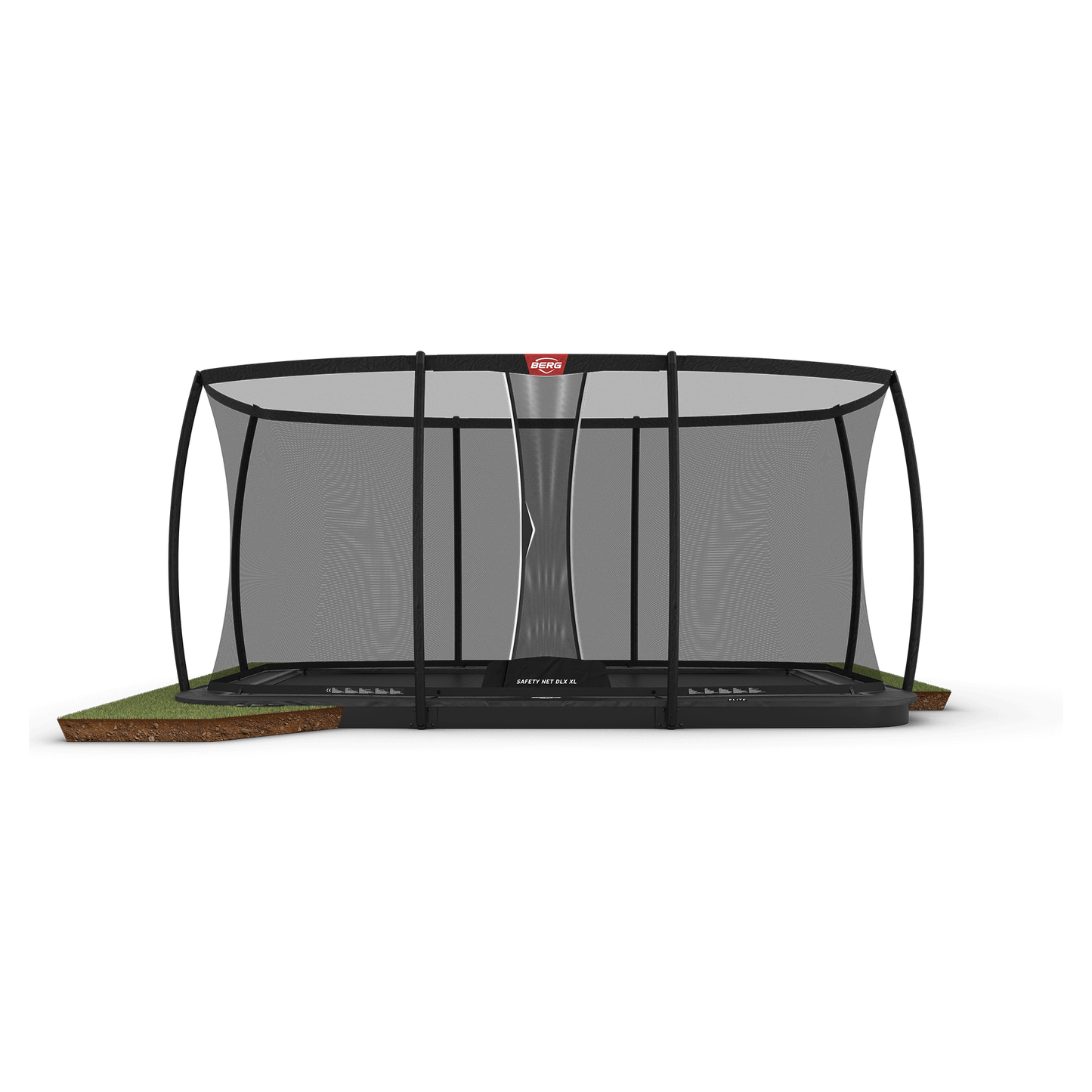 BERG Ultim Elite FlatGround 500 Grå Trampolin + Safety Net DLX XL