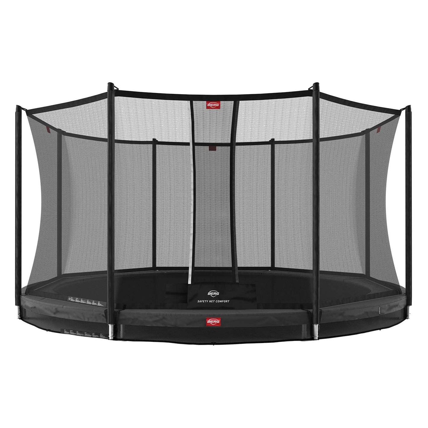BERG Favorit InGround 380 Grå Trampolin + Safety Net Comfort