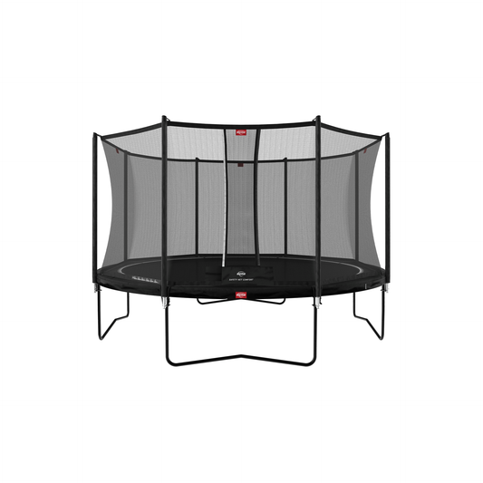 BERG Favorit Regular 380 Sort Trampolin + Safety Net Comfort