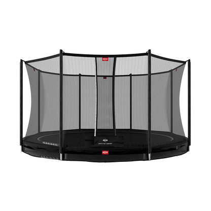BERG Favorit InGround 380 Sort Trampolin + Safety Net Comfort