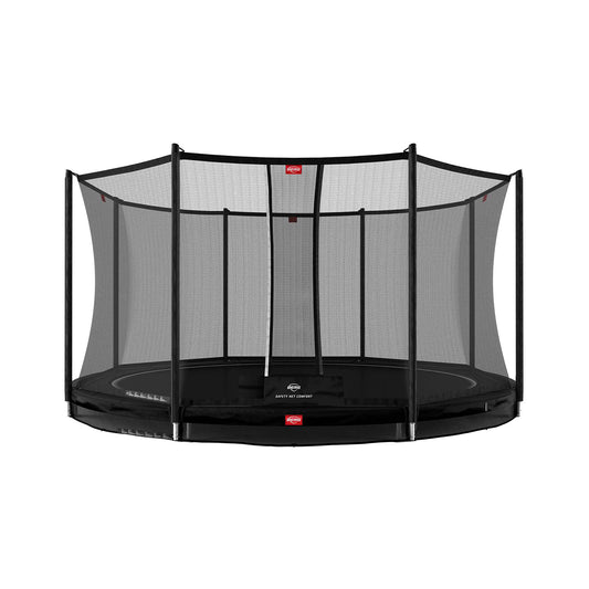 BERG Favorit InGround 430 Sort Trampolin + Safety Net Comfort