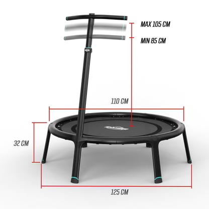 BERG Fitness Trampoline 110 Black + Handlebar