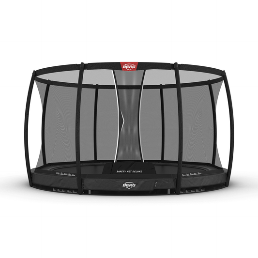 BERG Elite InGround 380 Grå Trampolin + Safety Net Deluxe