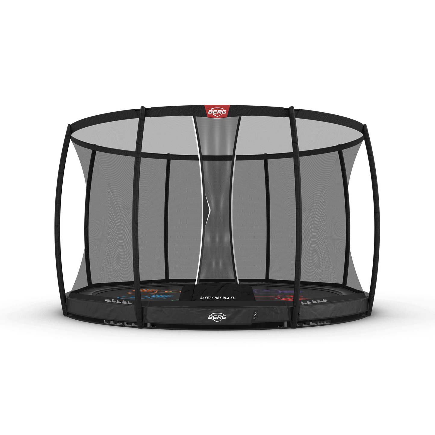 BERG Elite InGround 430 Grå Levels Trampolin + Safety Net DLX XL