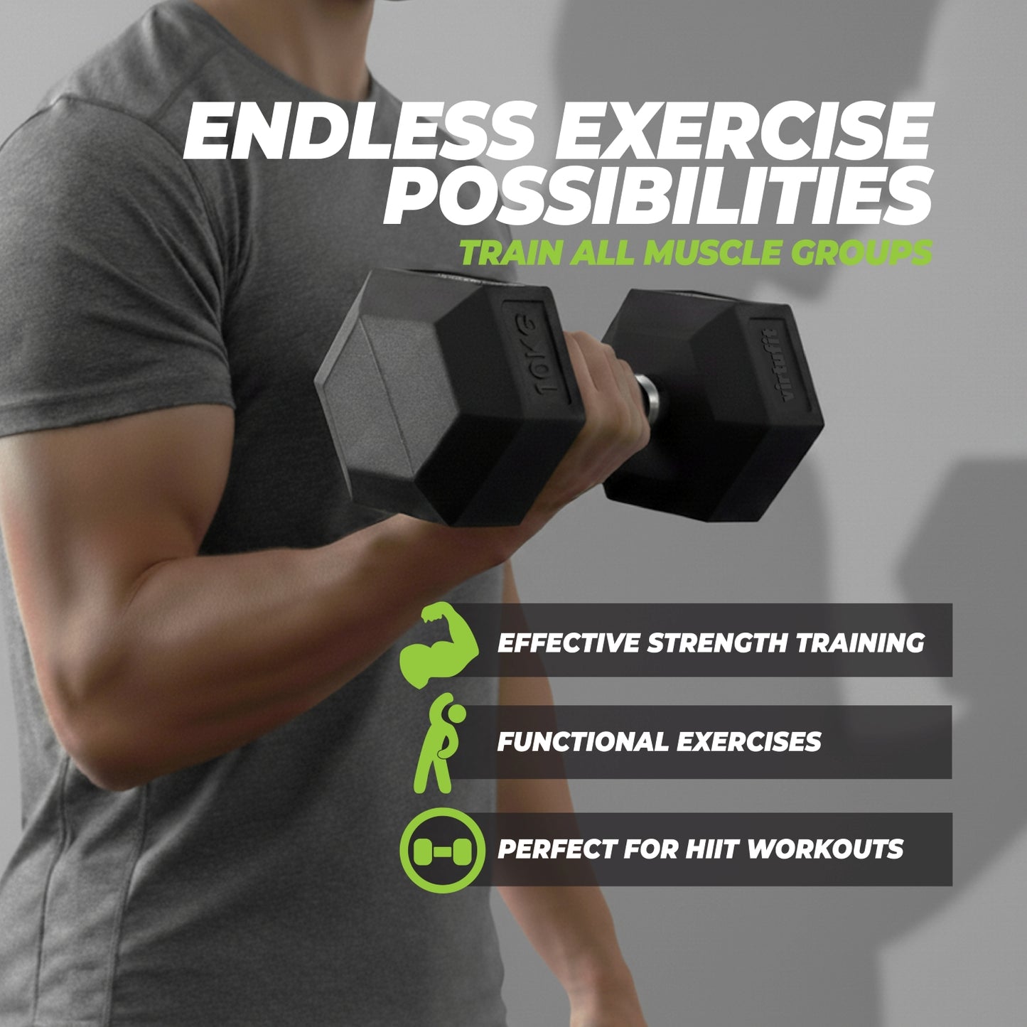 VirtuFit Hex Håndvægt 27,5 kg