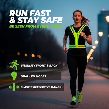 VirtuFit Reflekterende Sikkerhedsvest med LED
