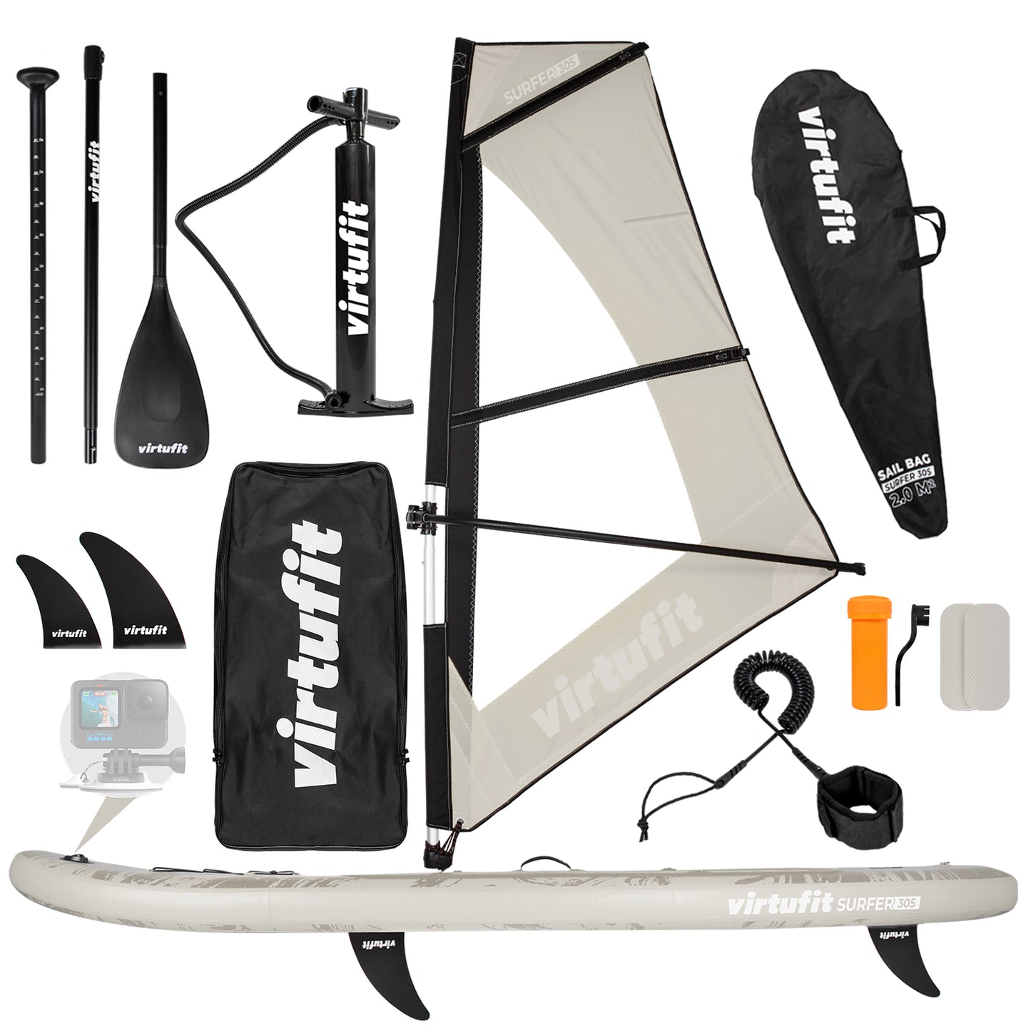 VirtuFit SUP Board Surfer 305 - Sand Beige