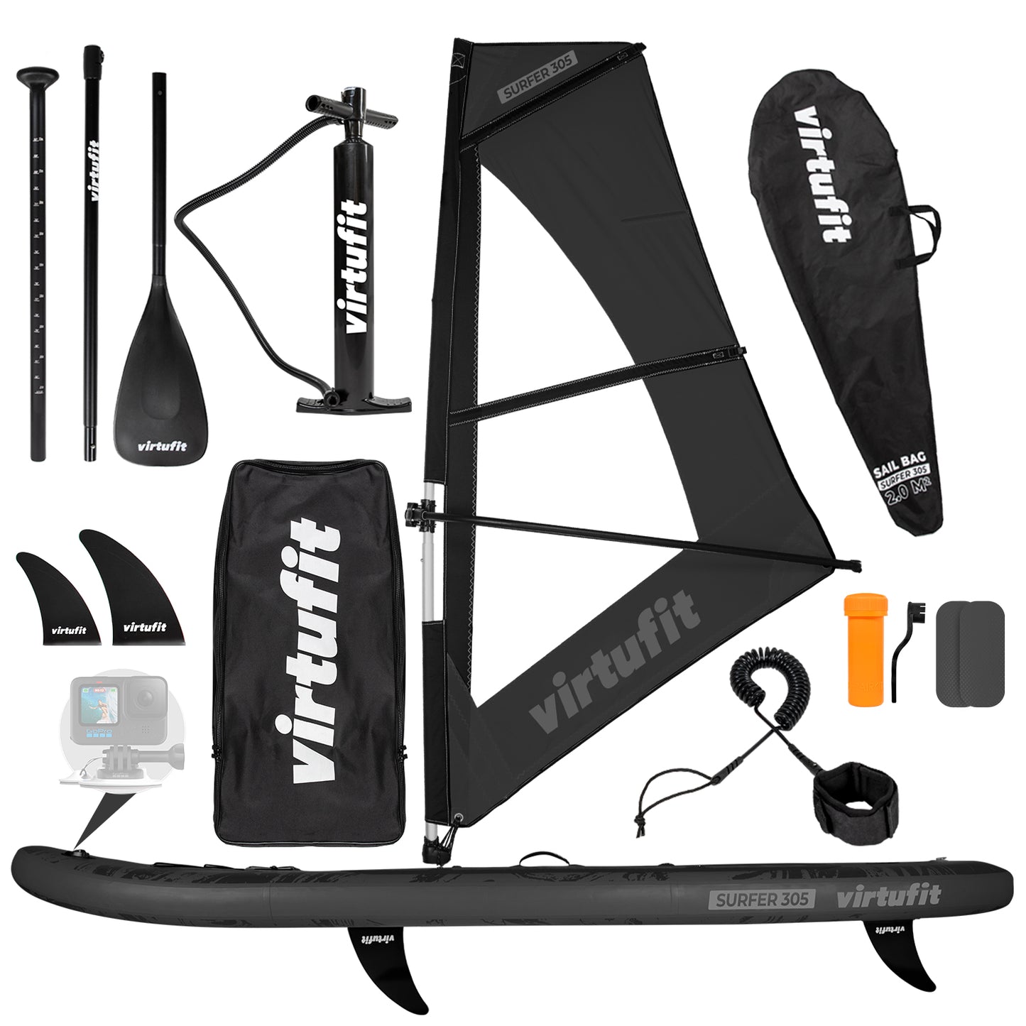 VirtuFit SUP Board Surfer 305 - Black