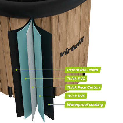 VirtuFit Isbad XXL - 375 liter (Wood Look)