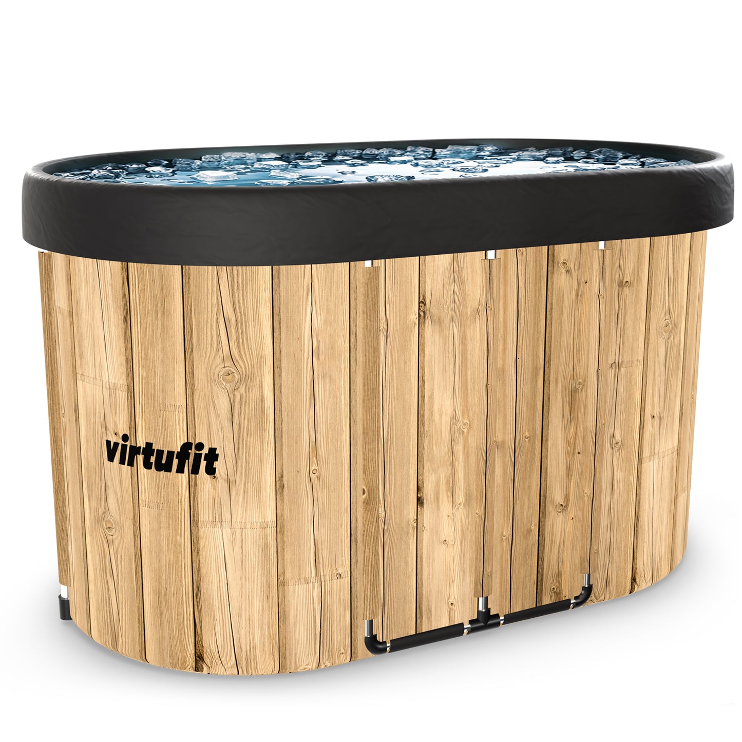 VirtuFit Oval Isbad - 500 liter Wood Look