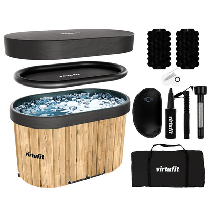 VirtuFit Oval Isbad - 500 liter Wood Look