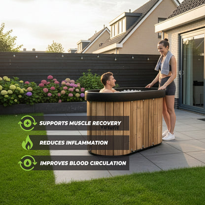 VirtuFit Oval Isbad - 500 liter Wood Look