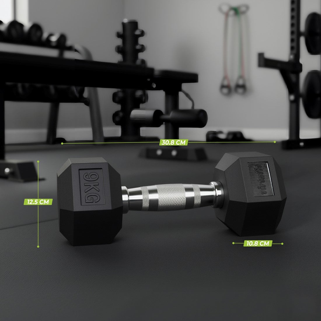 VirtuFit Hex Håndvægt 9 kg